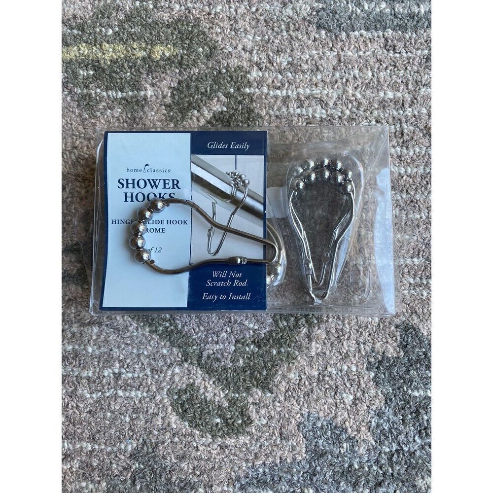 Home Classics Gliding Round Chrome Shower Hooks